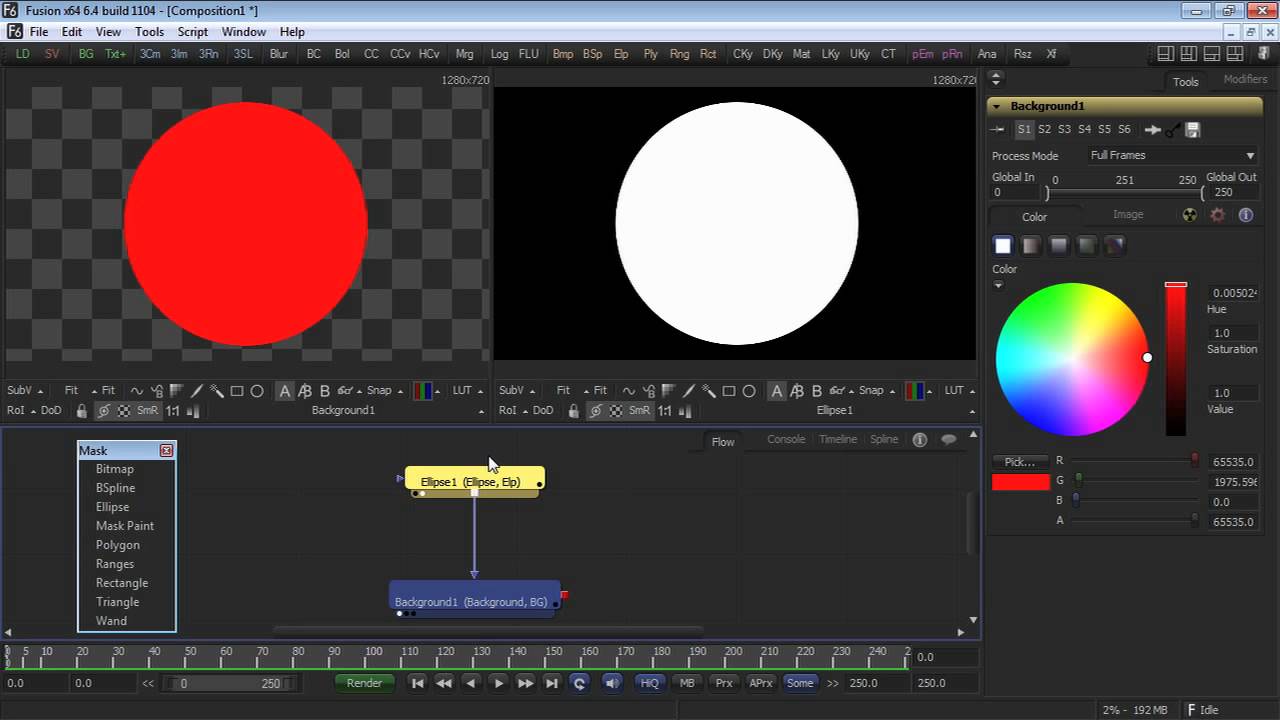 Working With Basic Masks Shapes In Eyeon Fusion 6.4